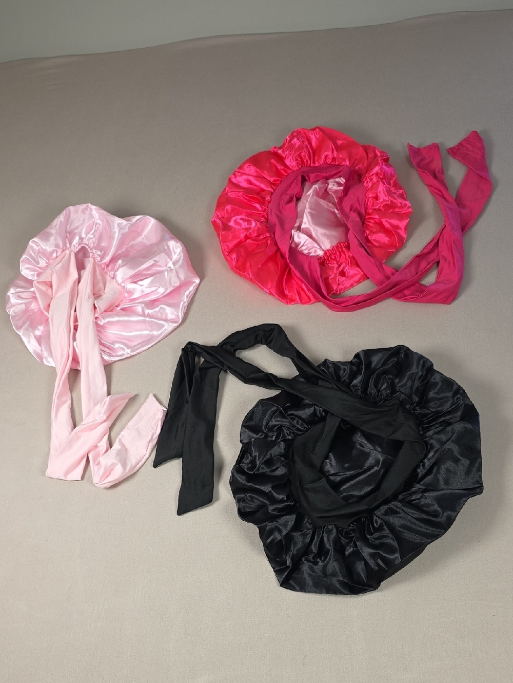 Lot of 3 New In Packages Women's  Satin Bonnet Caps